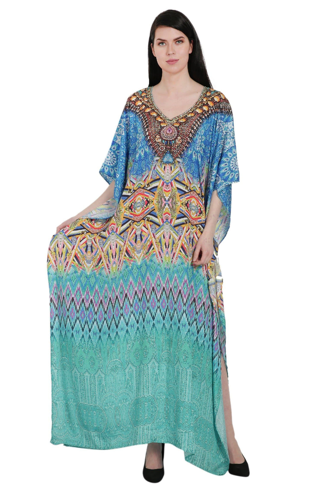 Digital Print Cover-Up Caftan PD-9571