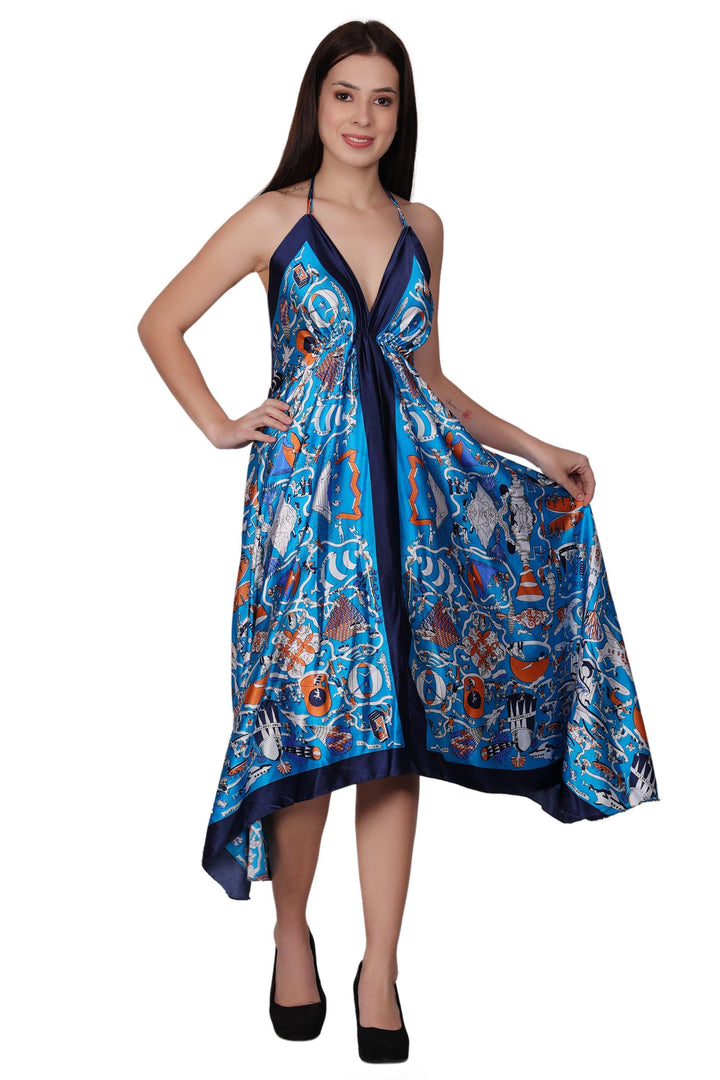 Digital Print Scarf Dress 8806