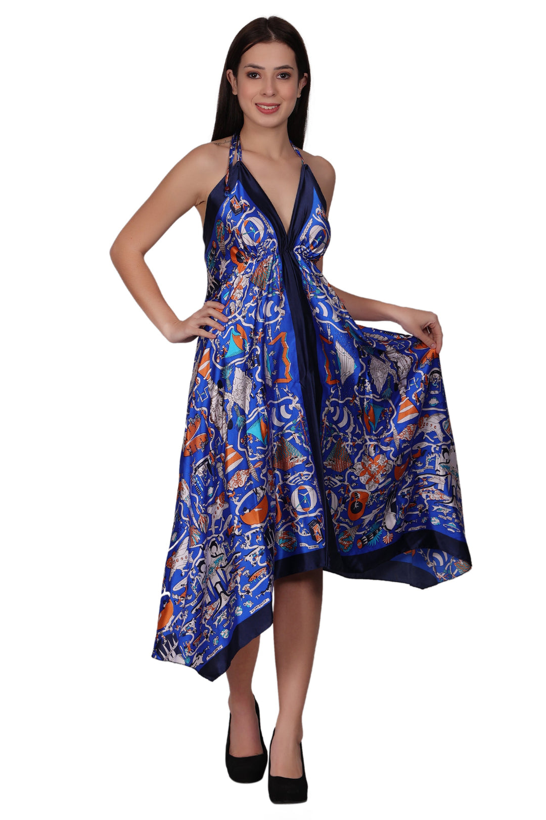 Digital Print Scarf Dress 8806