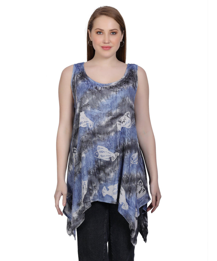 Fish Block Print  Tank Top  T-3206