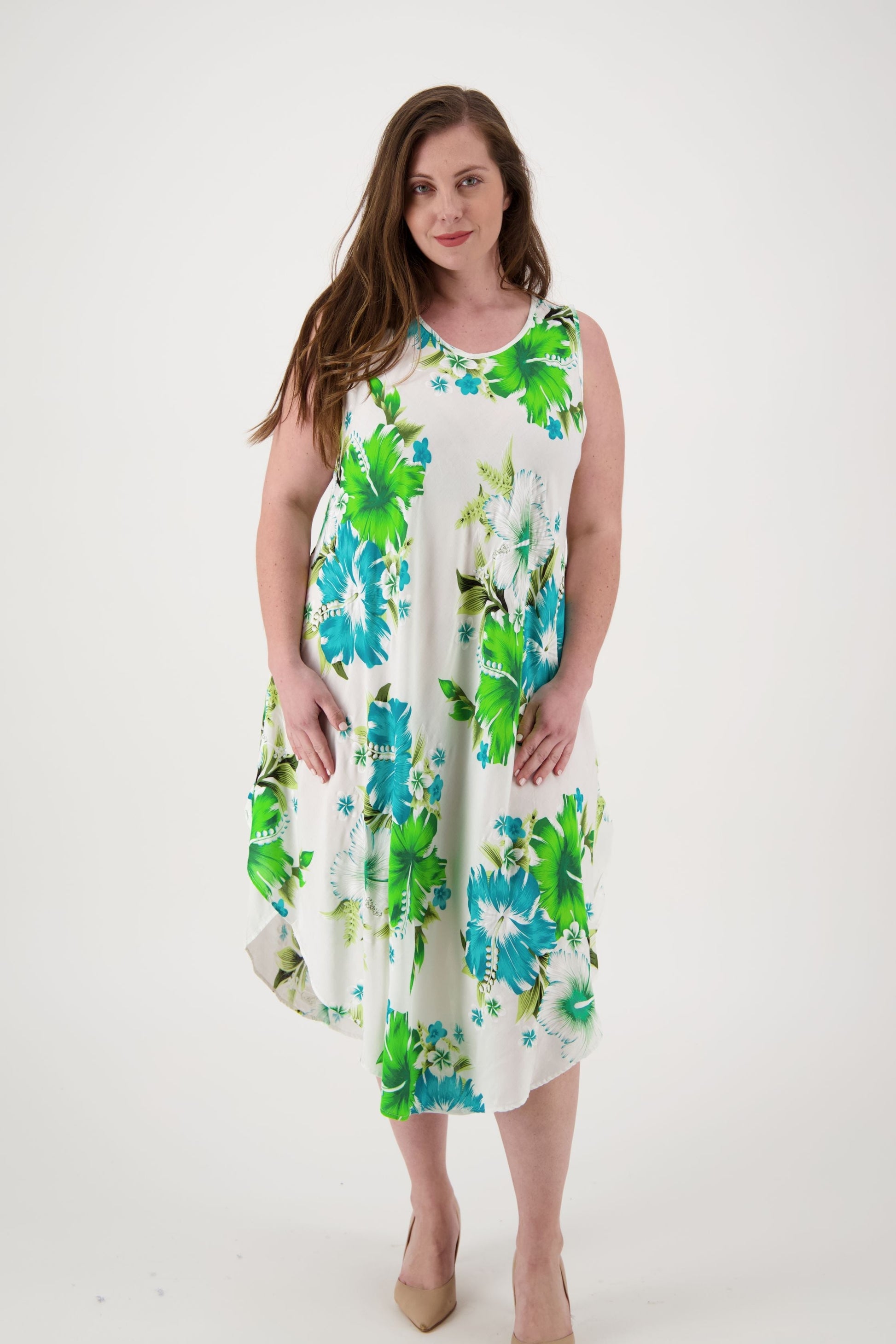 Floral Print Beach Dress One Size Fits Most TH-2501 - Advance Apparels Inc