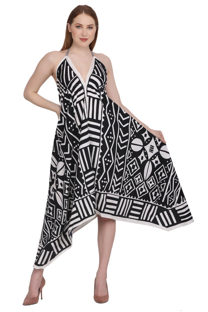 Geometric Print Scarf Dress 1951