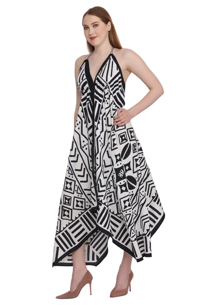 Geometric Print Scarf Dress 1951