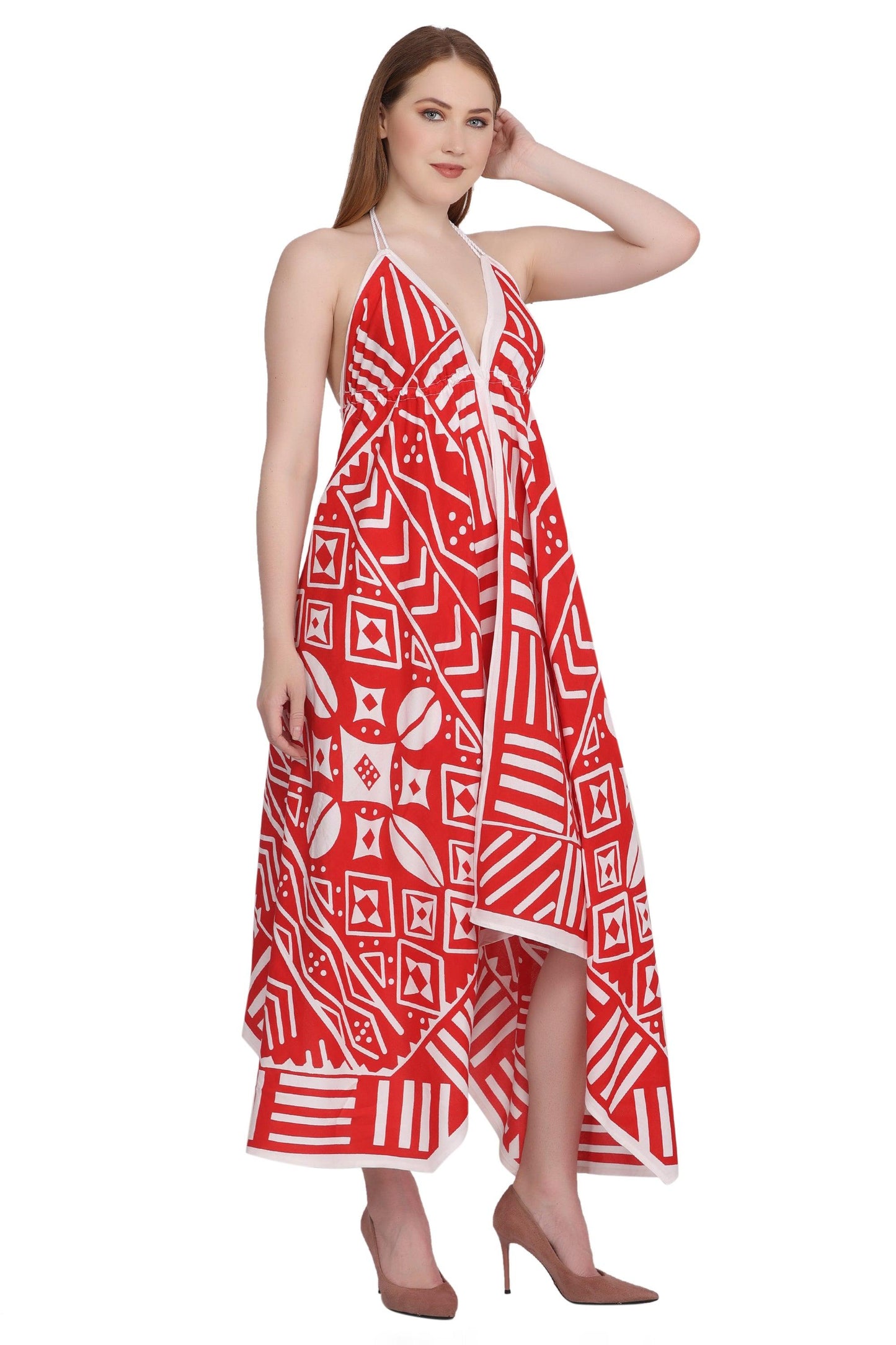 Geometric Print Scarf Dress 1951