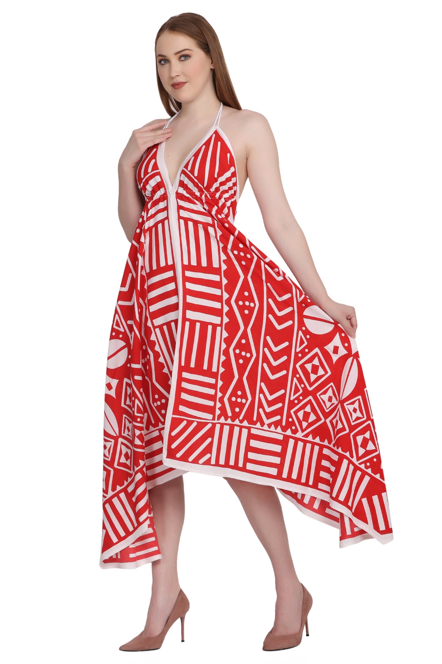 Geometric Print Scarf Dress 1951