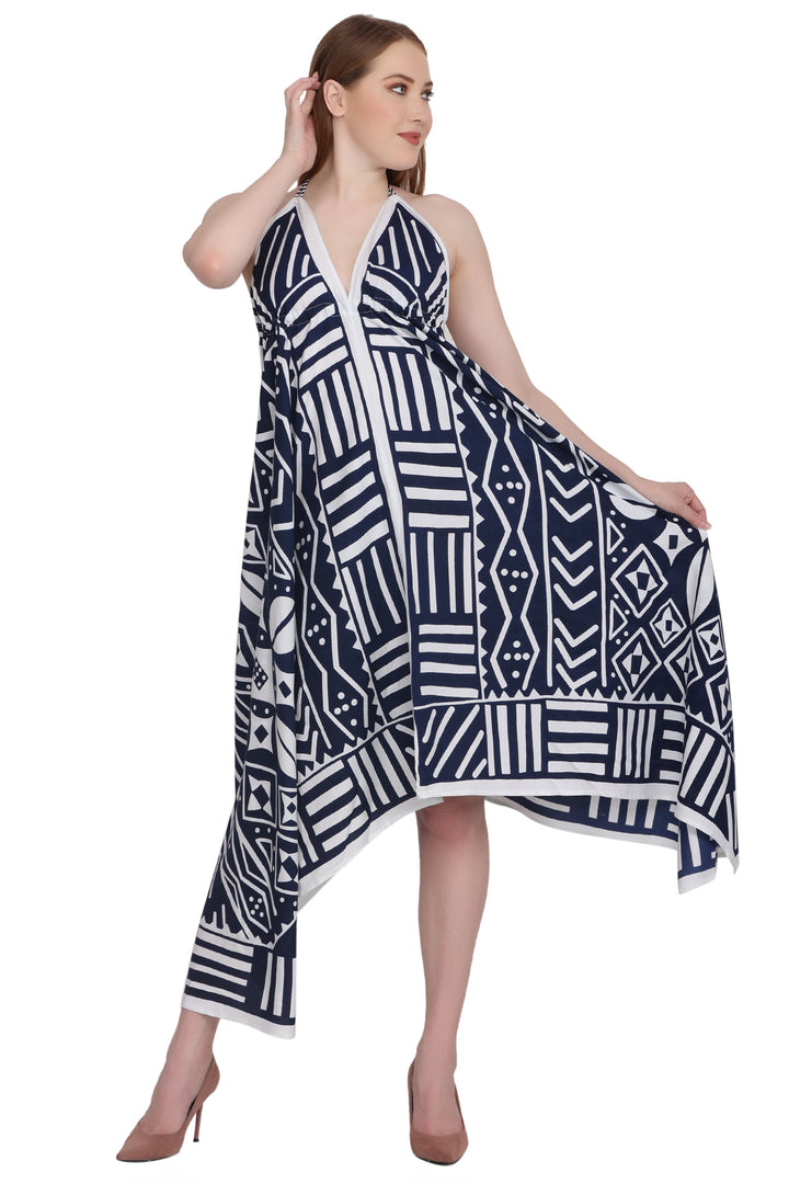 Geometric Print Scarf Dress 1951