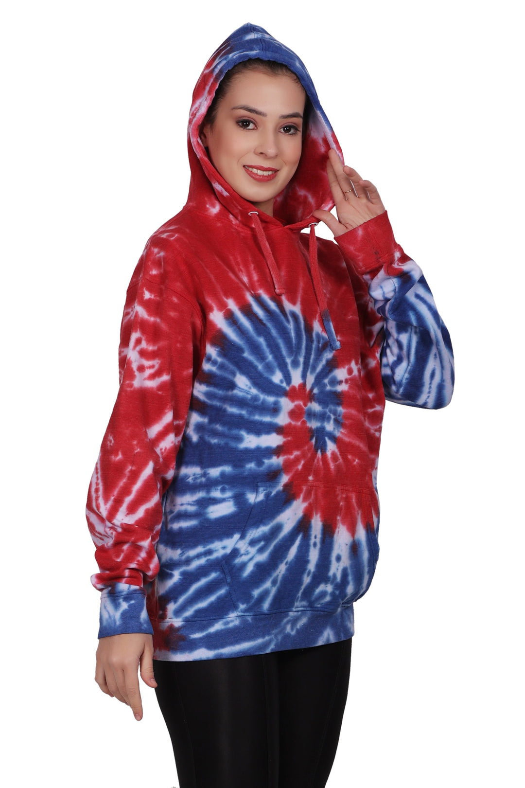 H706 Navy/Red Tie Dye Hoodie