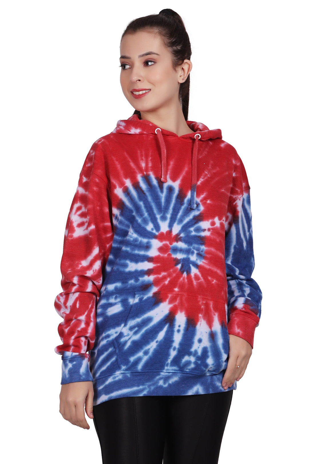 H706 Navy/Red Tie Dye Hoodie