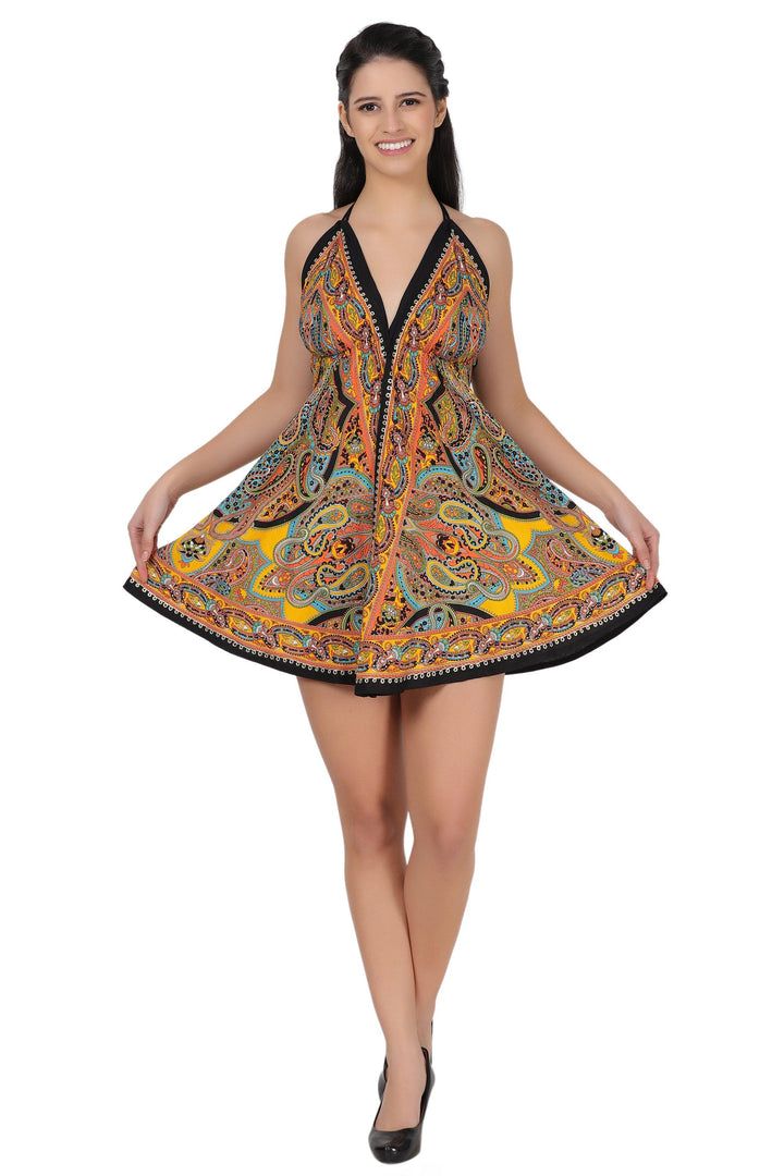 Halter Top Elastic Back Batik Dress PD-9727