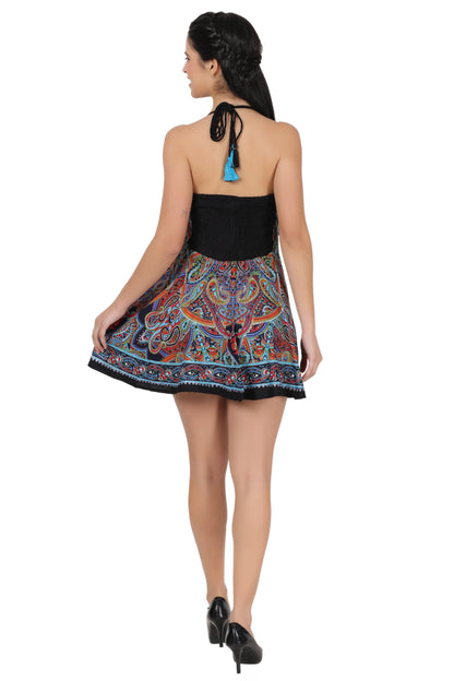 Halter Top Elastic Back Batik Dress PD-9727