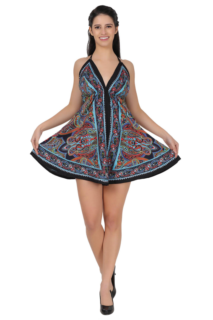 Halter Top Elastic Back Batik Dress PD-9727