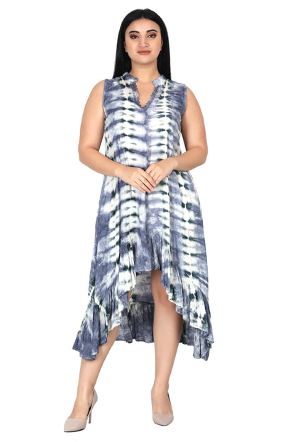 Laced V-Neck Tie Dye Dress 482133