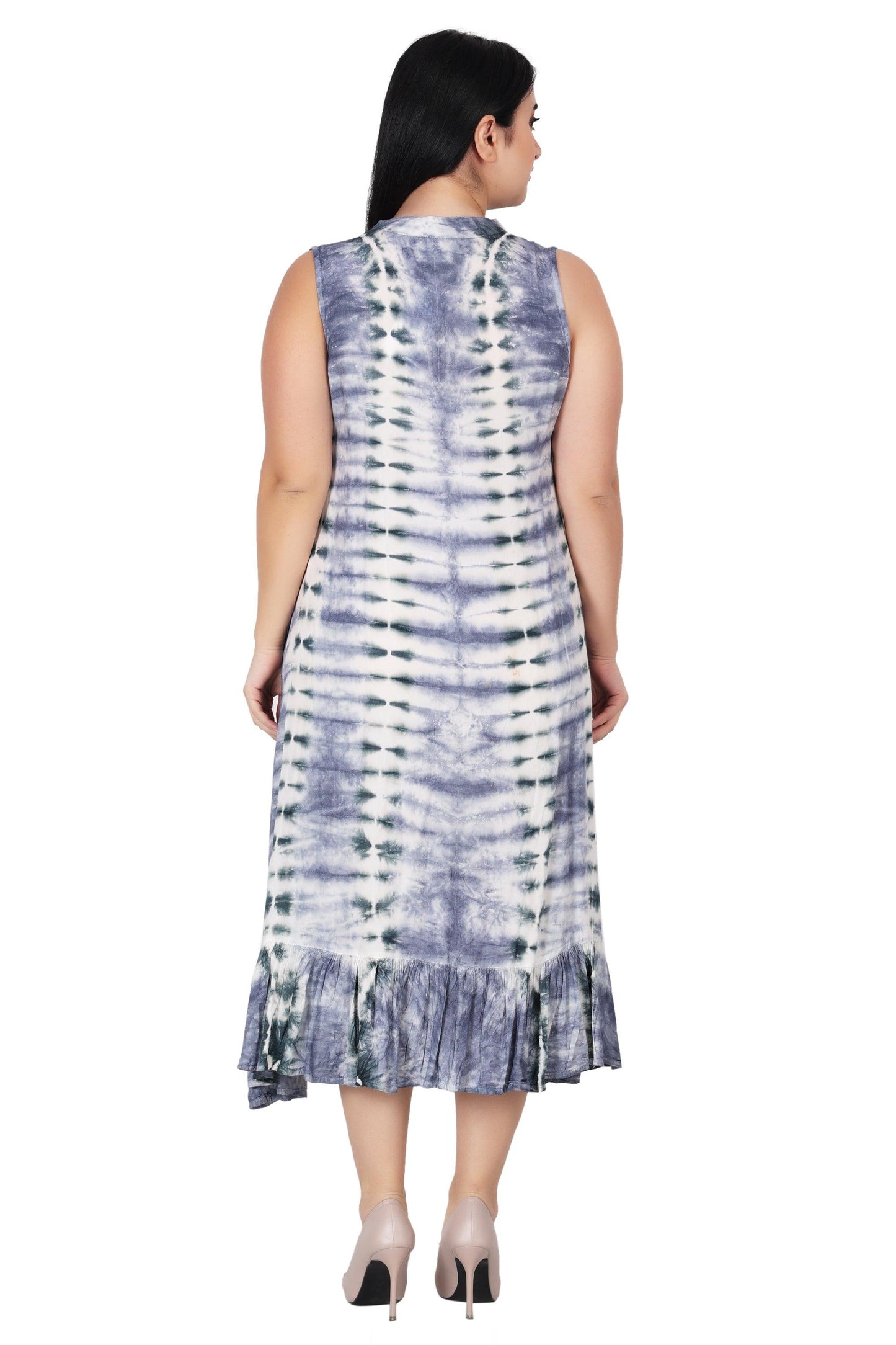 Laced V-Neck Tie Dye Dress 482133