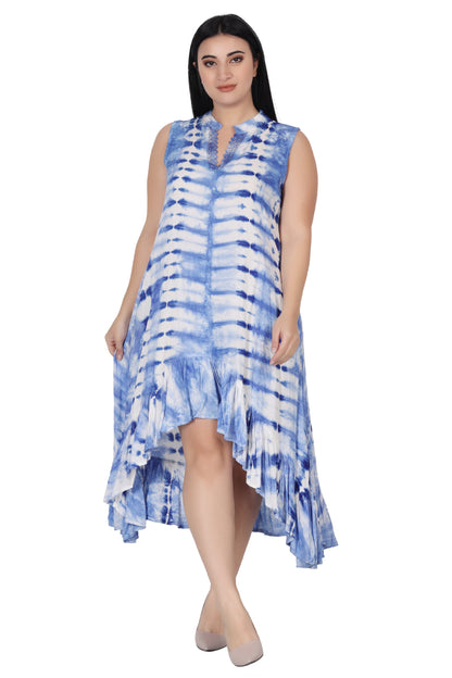 Laced V-Neck Tie Dye Dress 482133