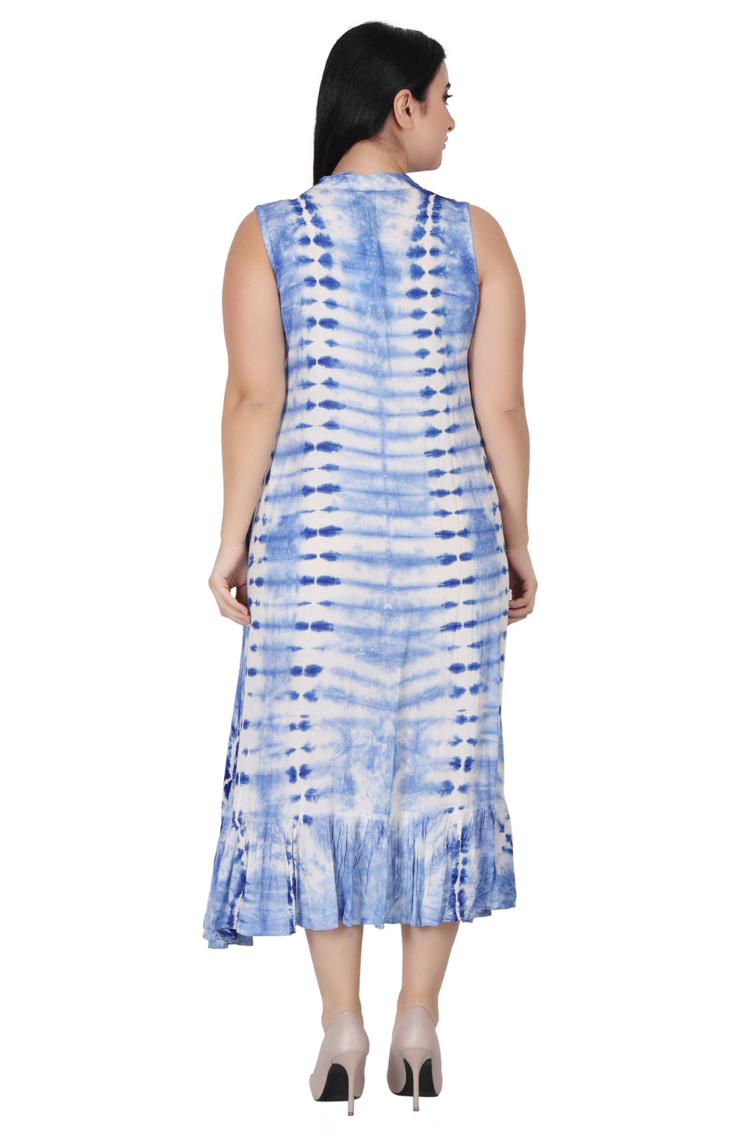 Laced V-Neck Tie Dye Dress 482133