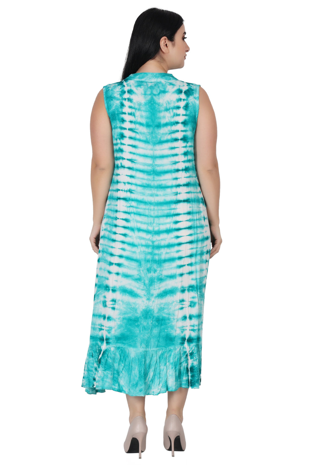 Laced V-Neck Tie Dye Dress 482133