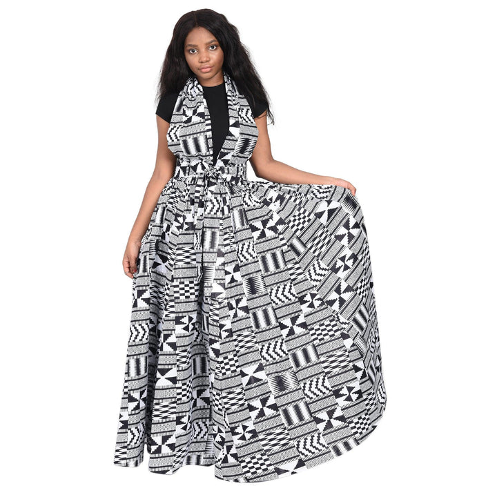 Long African Print Maxi Skirt Elastic Waist Ankara Fashion