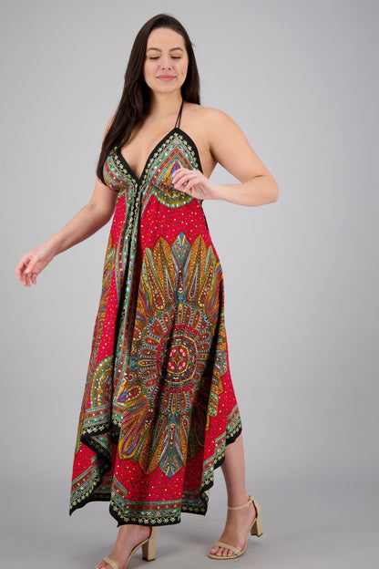 Long Batik Halter Dress 1956