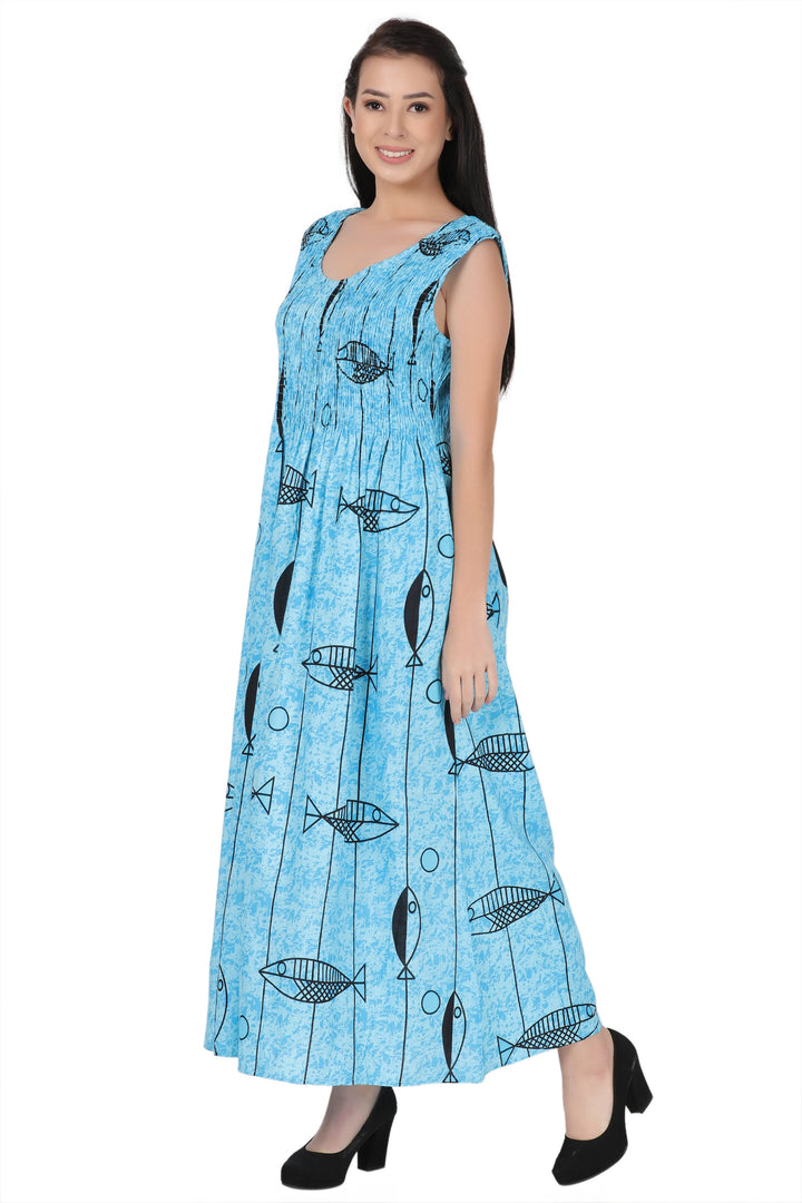 Nautical Print Beach Maxi Dress 522211