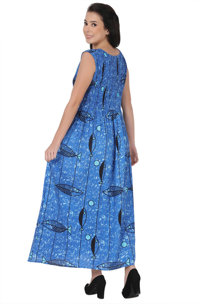 Nautical Print Beach Maxi Dress 522211