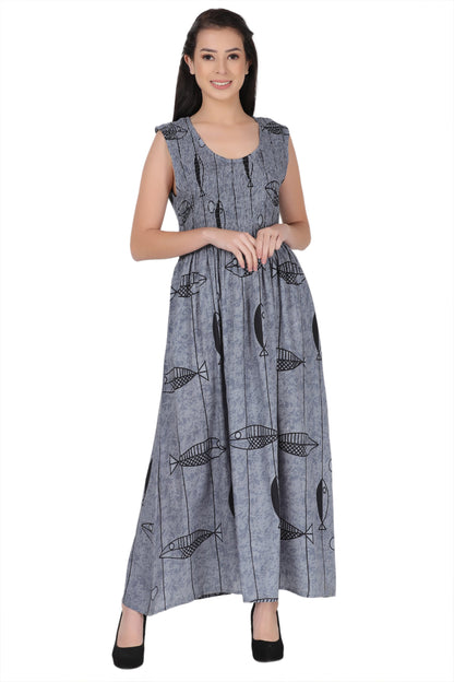 Nautical Print Beach Maxi Dress 522211