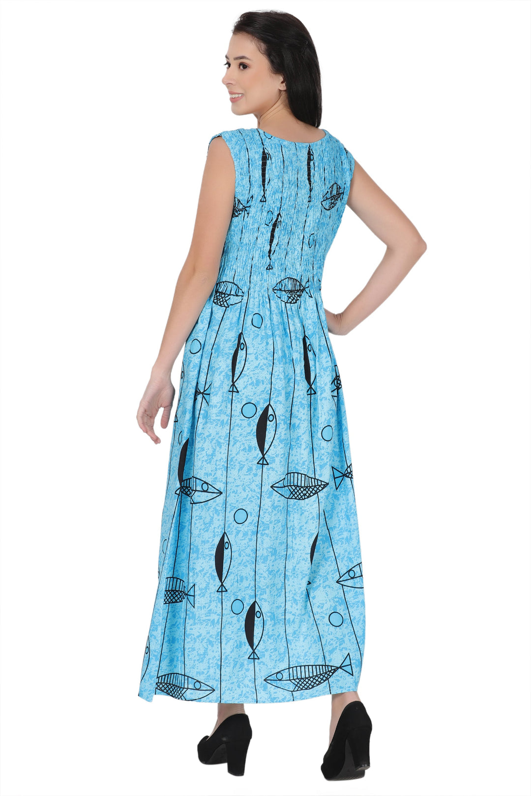 Nautical Print Beach Maxi Dress 522211