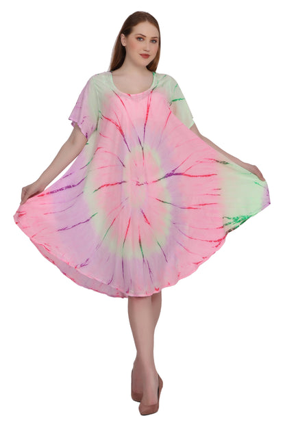 Neon Tie Dye Cap Sleeve Dress 442128