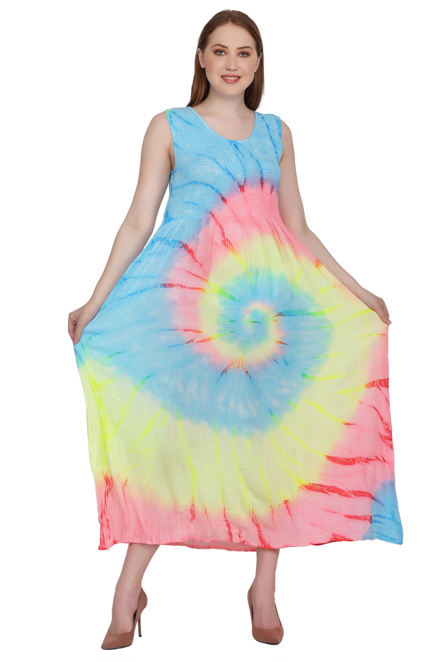 Neon Tie Dye Sleeveless Dress 522138