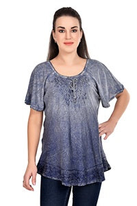 Ombre Dye Cap Sleeve Blouse 19200