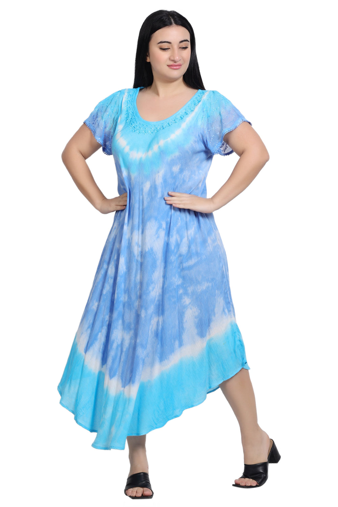 Pastel Cap Sleeve Tie Dye Dress 522140SLV