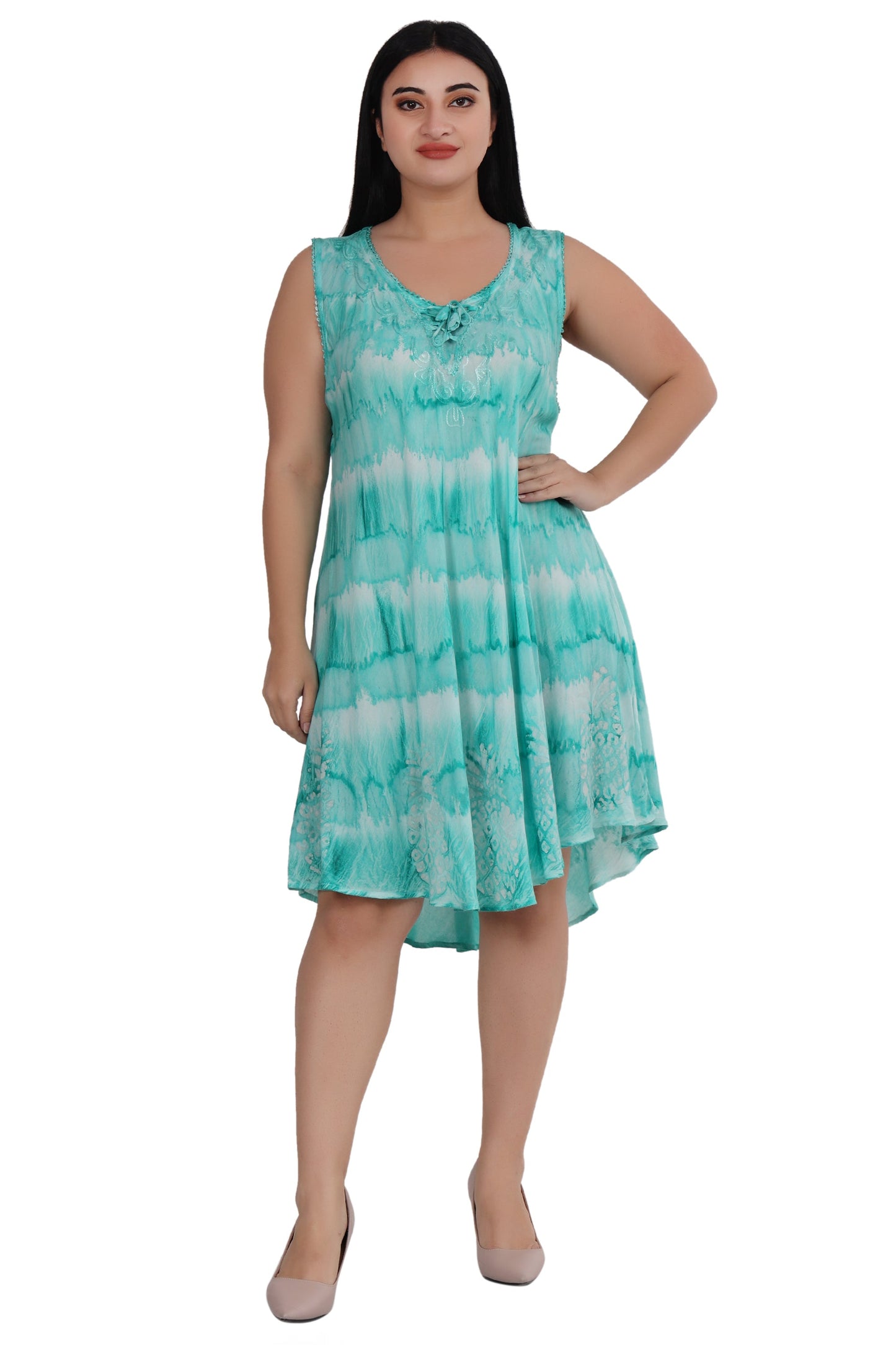 Pineapple Block Print Tie Dye Dress 362203RD