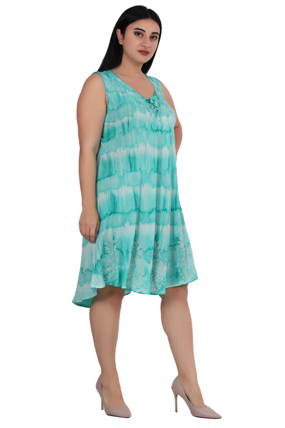 Pineapple Block Print Tie Dye Dress 362203RD