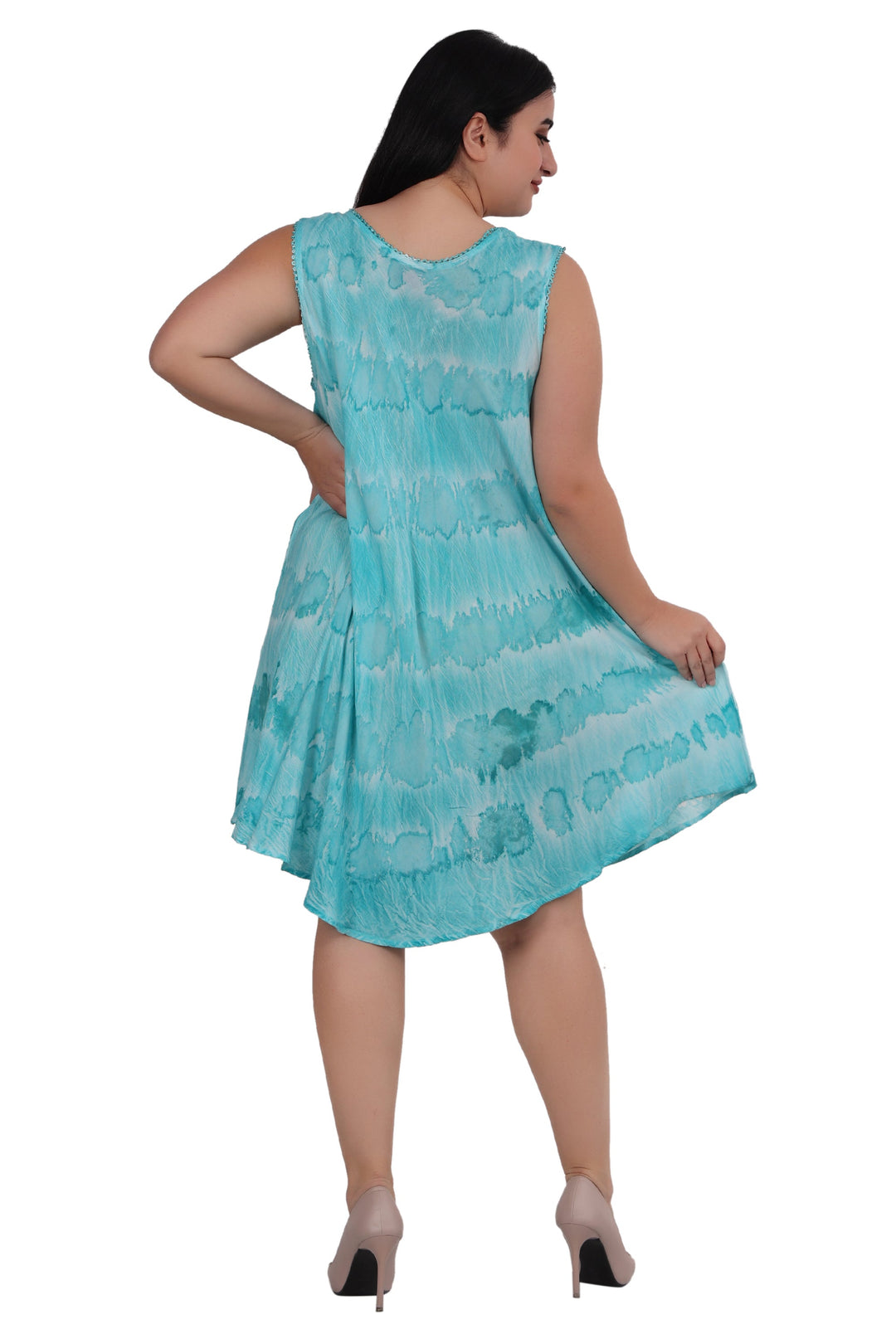 Pineapple Block Print Tie Dye Dress 362203RD