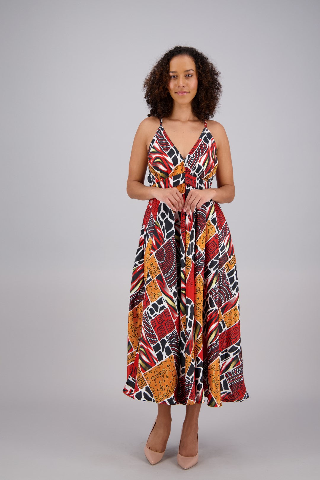 Printed Silk Maxi Dress AB160230