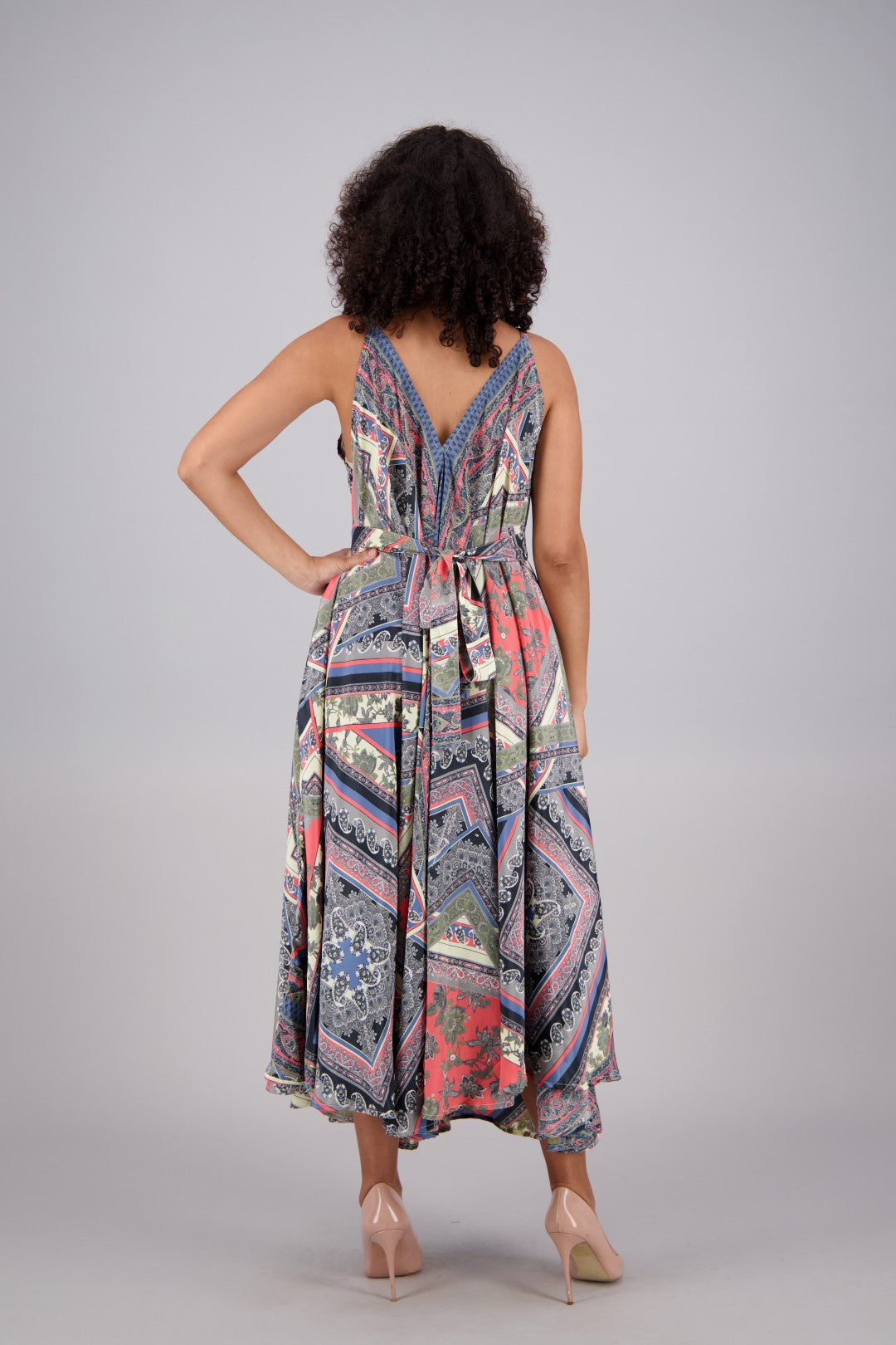 Printed Silk Maxi Dress AB16066