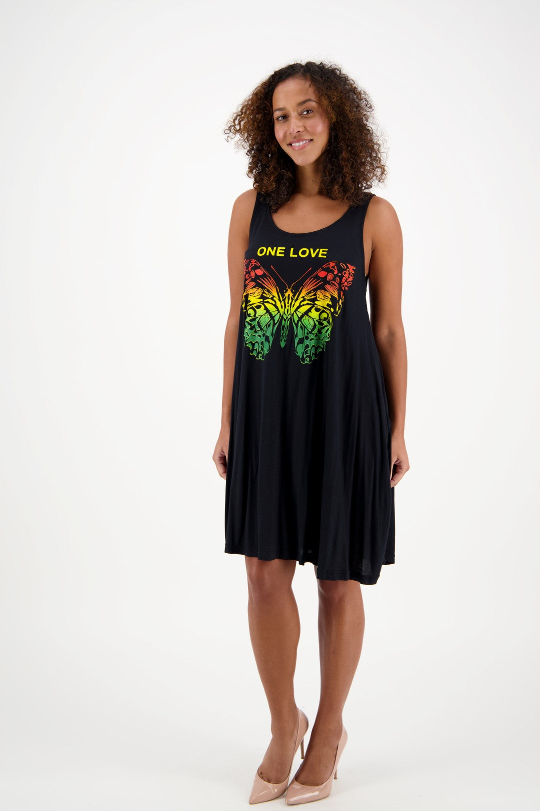 Rasta- 473-One Love Rasta Butterfly Dress w/ Pockets 473