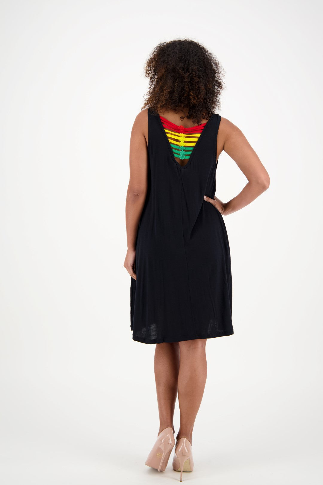 Rasta- 473-One Love Rasta Butterfly Dress w/ Pockets 473