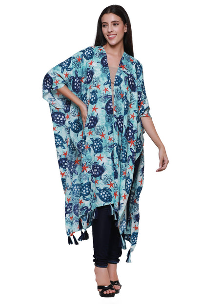 Resort Turtle Print Beach Cover-Up 22033