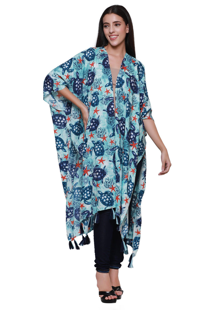 Resort Turtle Print Beach Cover-Up 22033