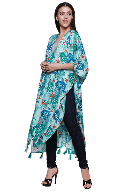 Resort Turtle Print Beach Cover-Up 22033