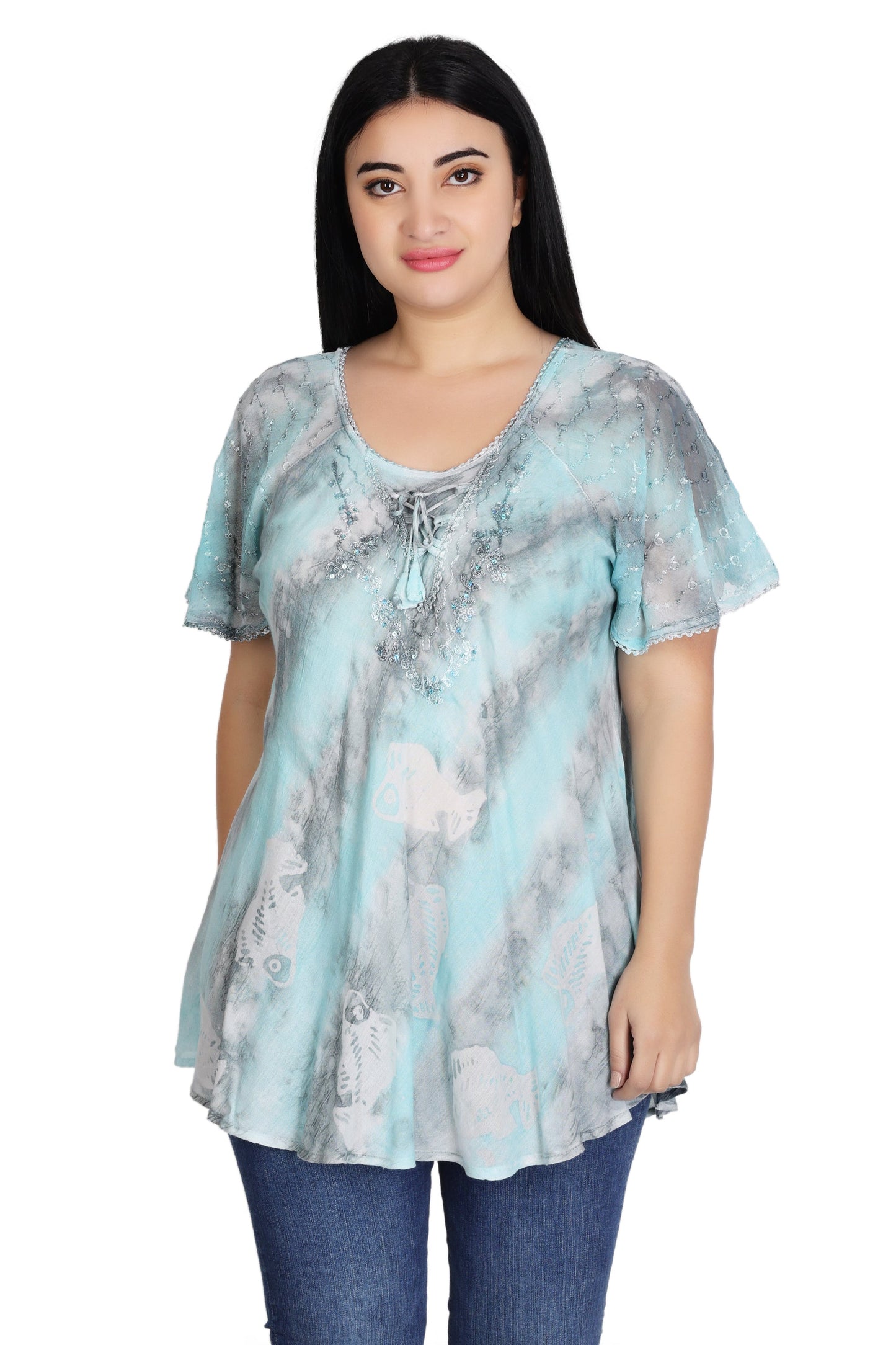 Seashell Tie Dye Blouse 302178