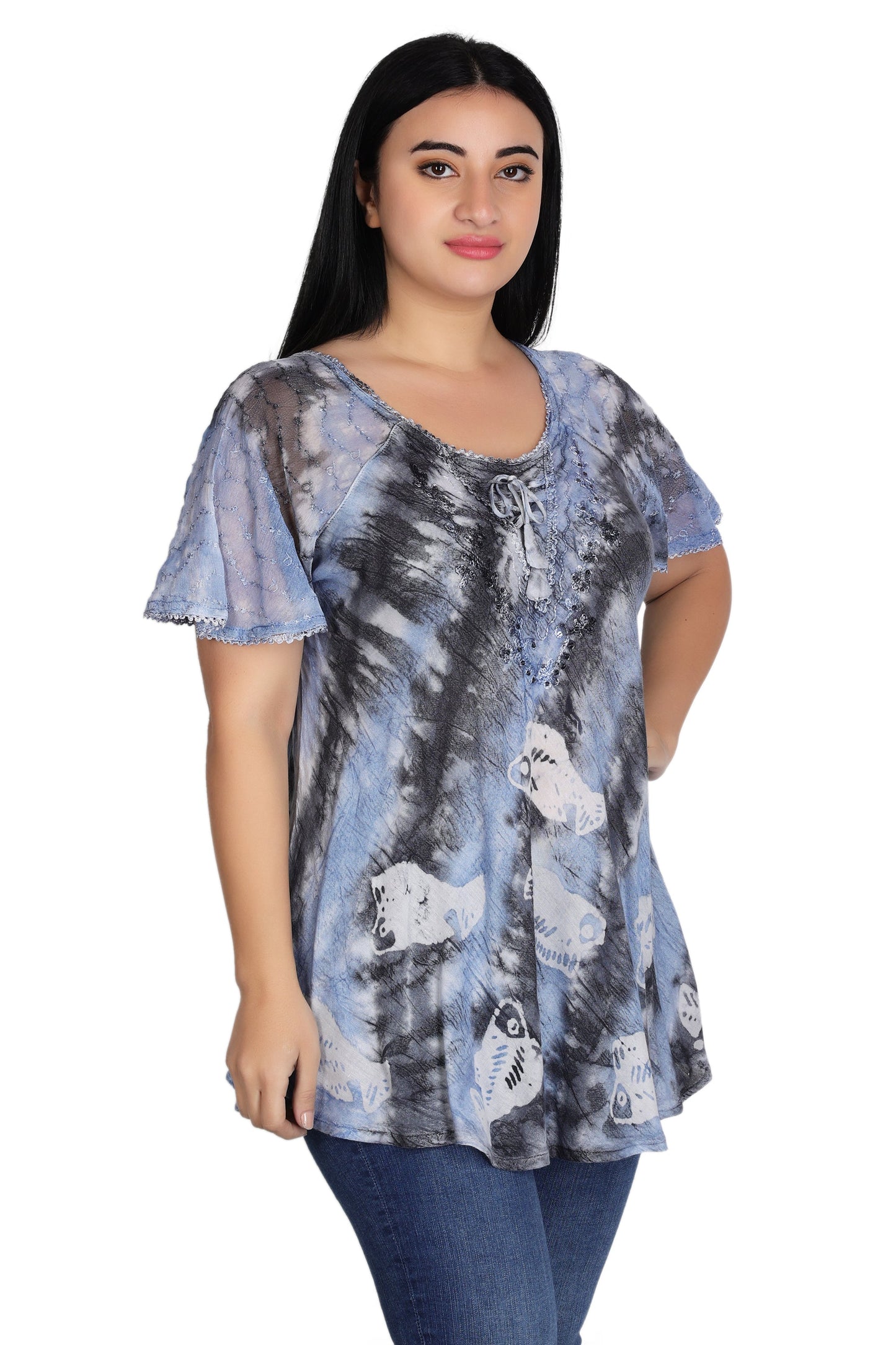 Seashell Tie Dye Blouse 302178