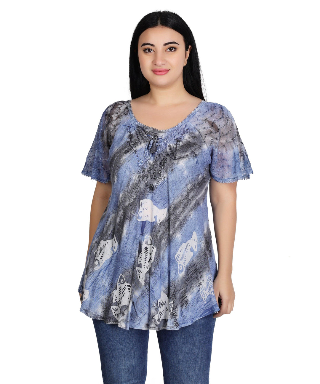 Seashell Tie Dye Blouse 302178