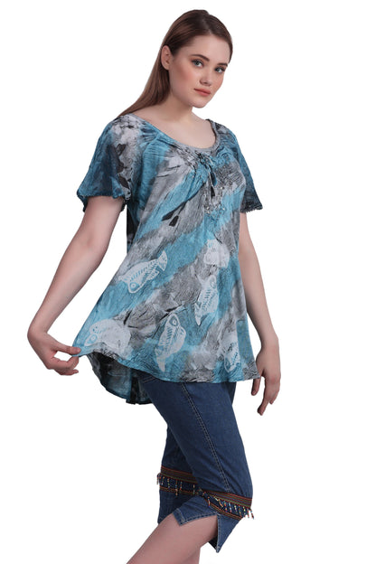 Seashell Tie Dye Blouse 302178