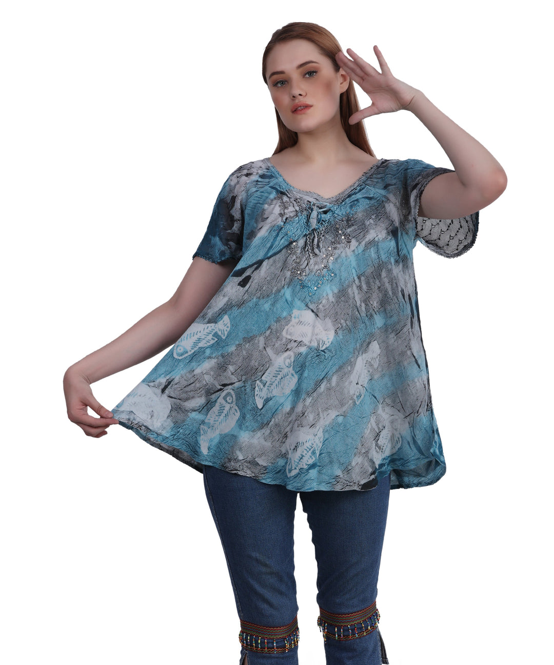 Seashell Tie Dye Blouse 302178