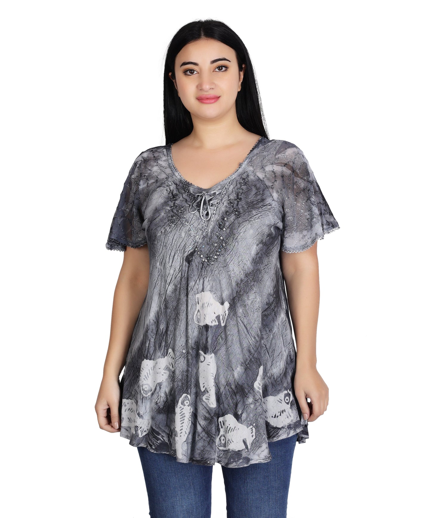 Seashell Tie Dye Blouse 302178