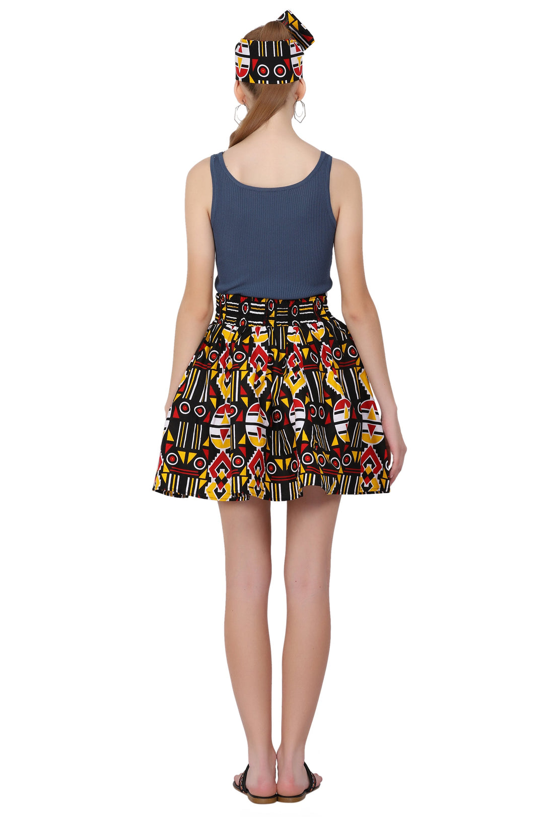 Short Length African Print Skirt One Size Fits Most 16412