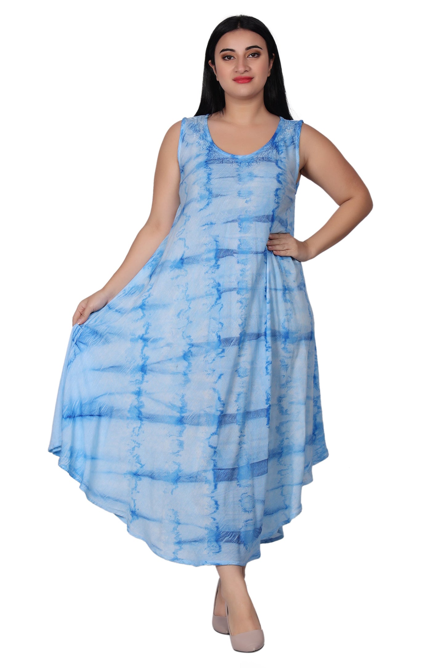 Sleeveless Tie Dye Beach Dress 522138R