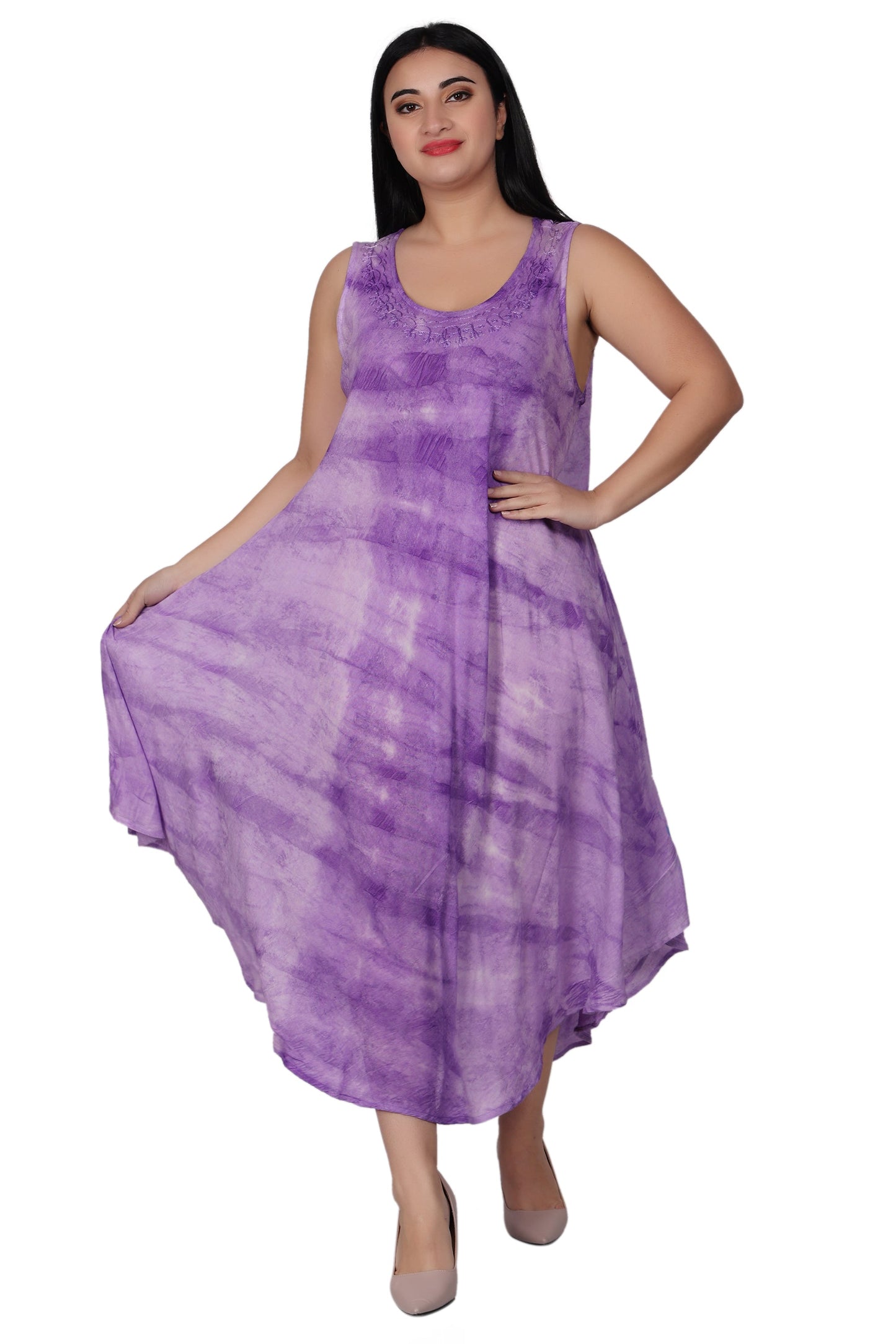 Sleeveless Tie Dye Beach Dress 522138R