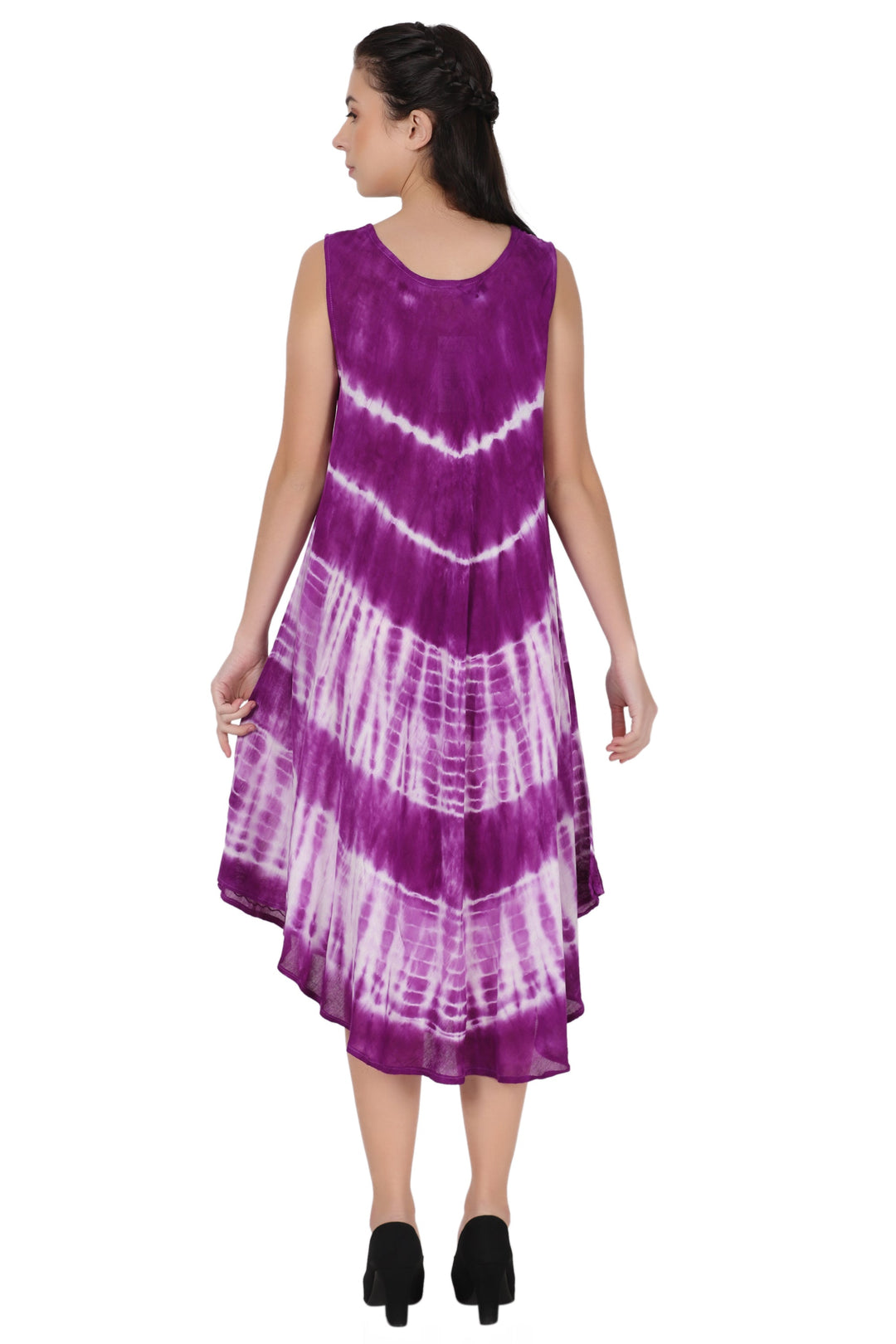 Sleeveless Tie Dye Long Umbrella Dress 482122